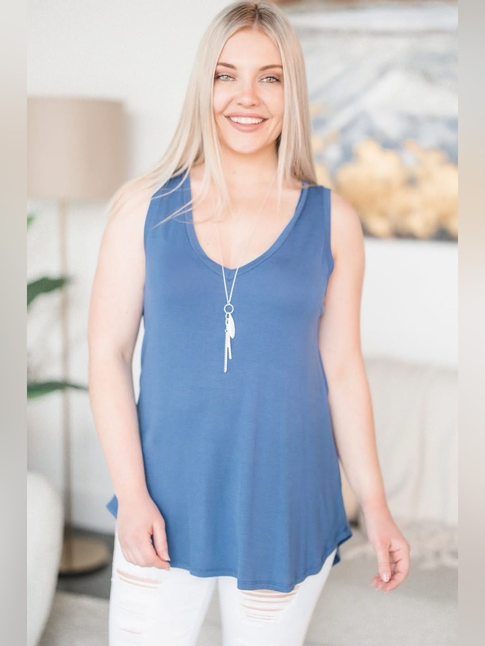Mad About You Tank (NWT) 🍒 Sky Blue, Oversized XS/S